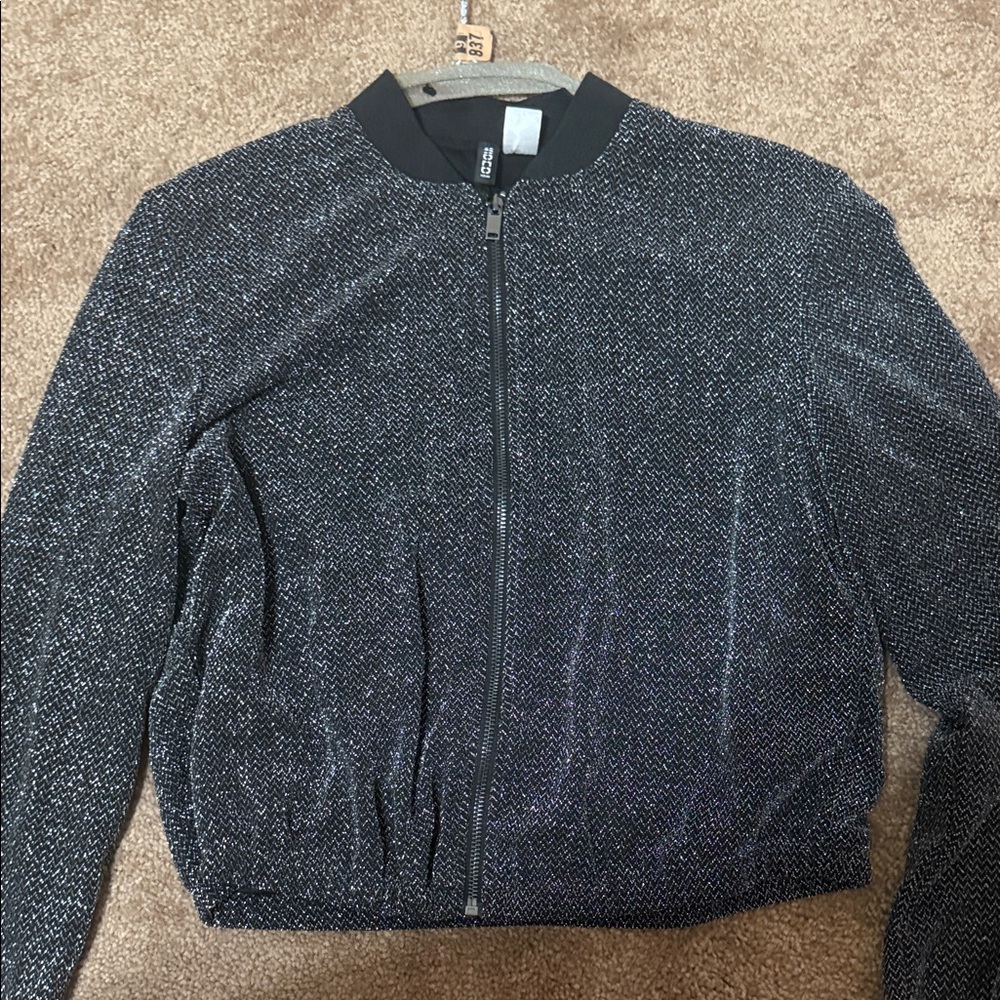 H&M Black and Gray Textured Jacket